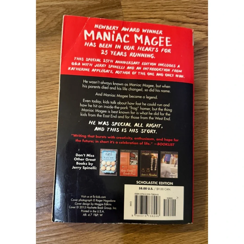 📕 Maniac Magee – Jerry Spinelli – 25th Anniversary Edition – Paperback – Newber
